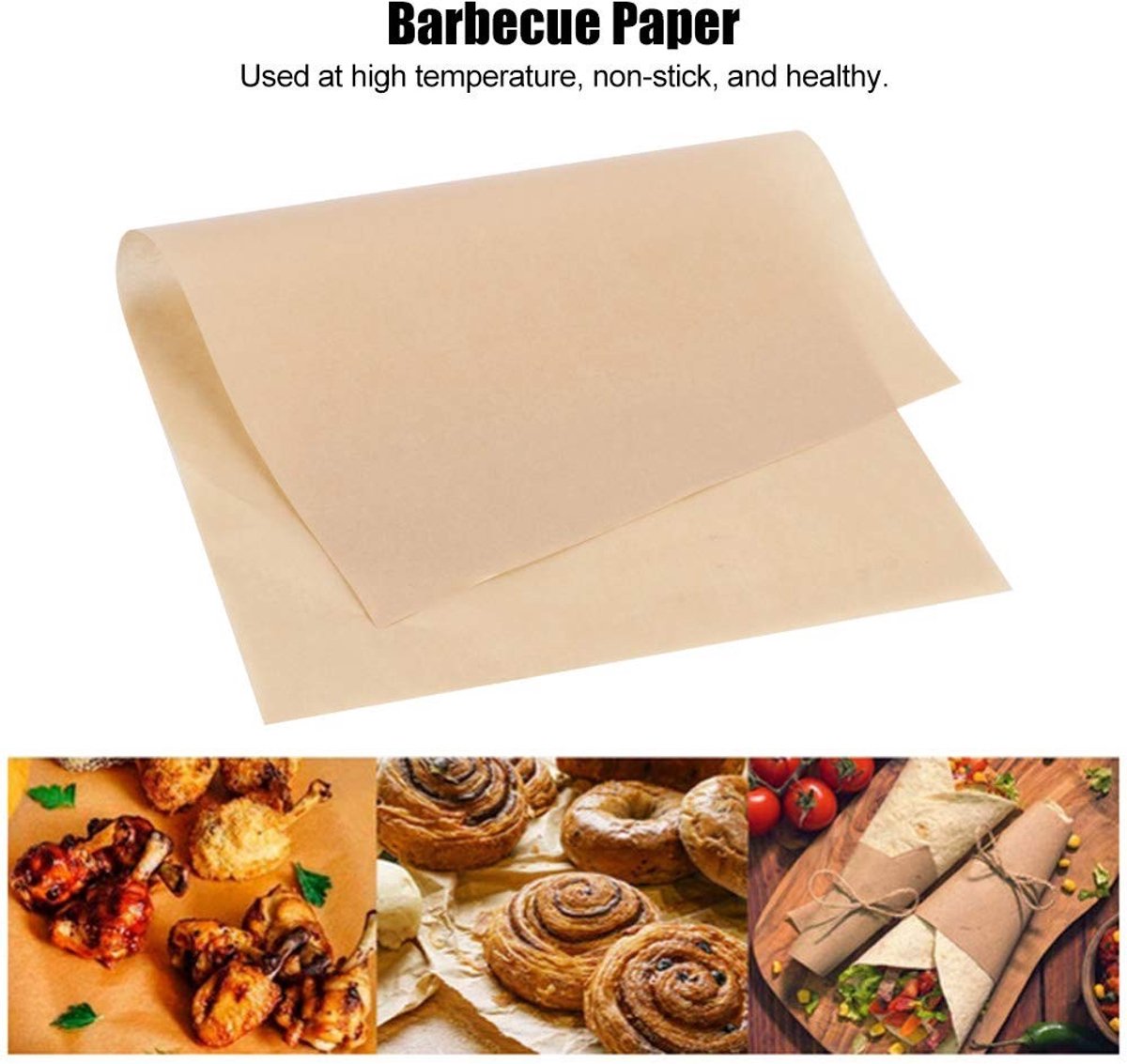 Dailygoods - Dailygoody - Wegwerp papieren inlegzolen - Anti-aanbakpapier - Dubbelzijdige coating - Bruin - Bakmatten - 100 vellen