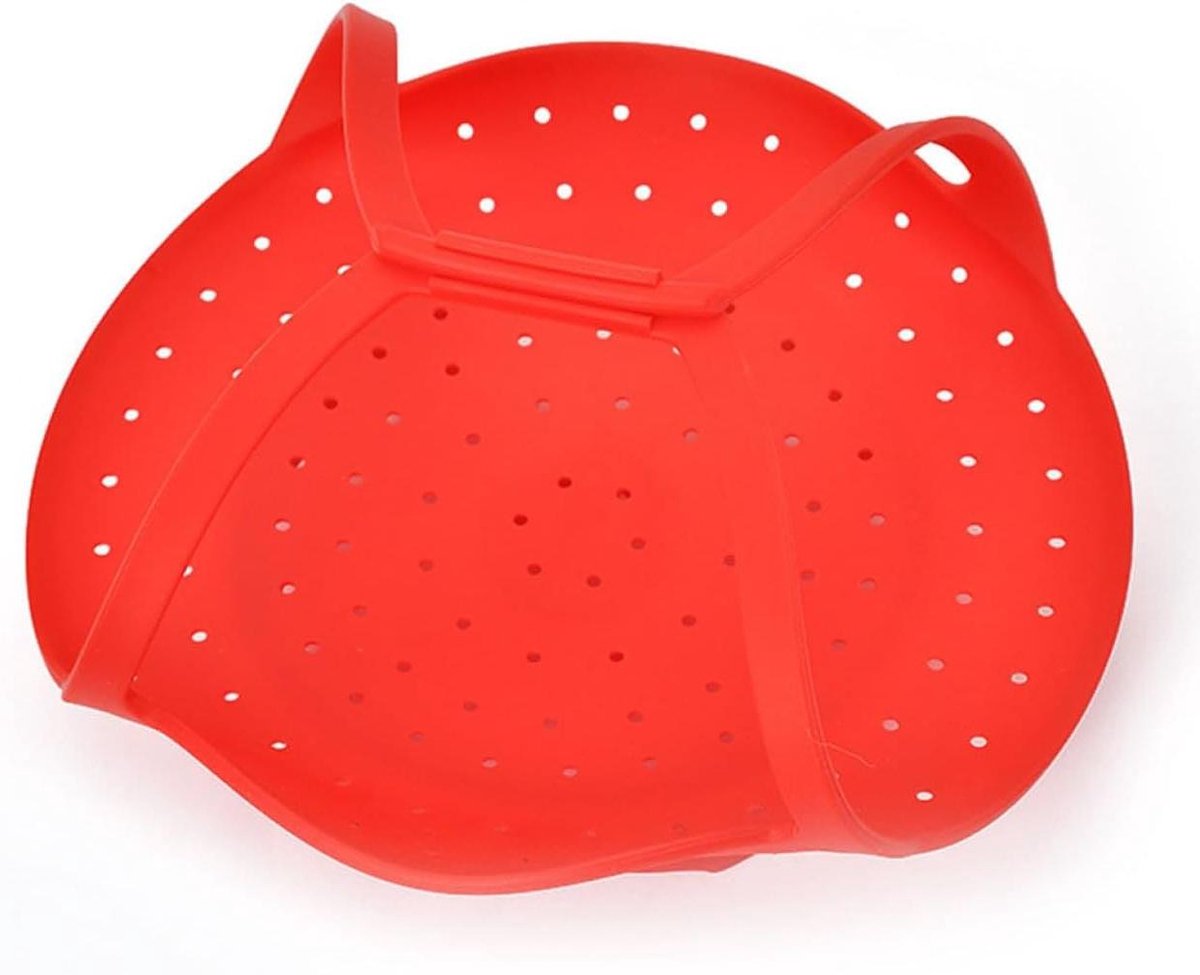 Siliconen Stoommand - Stoommand Groenten - Gezond Koken - Opvouwbaar Ontwerp - 42.5*24CM - Rood