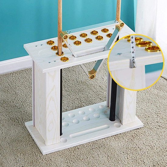 Biljartkeu Rek - Keu Houder Tafel - Biljart Accessoires Ordenen - Ruimtebesparend Ontwerp - 60X24X55 Cm - Wit — afbeelding 2