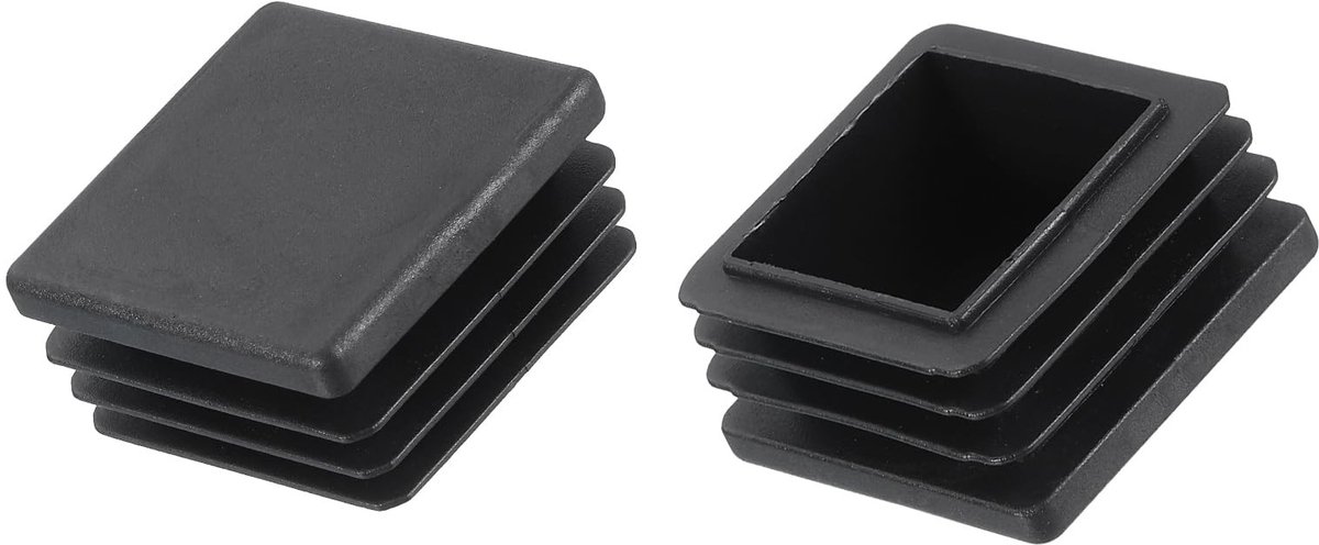 Dailygoods - Dailygoody - Vierkante Buis Eindkappen - Kunststof Pluggen - Bescherming voor Meubels - 35 x 35 mm - 2 Stuks - Voor Hekwerk en Kantoormeubelen