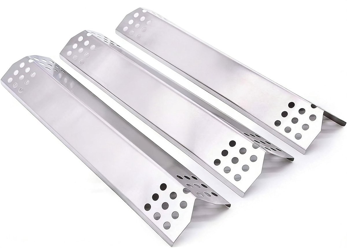 Dailygoods - Dailygoody - Grill Heat Plate - Roestvrijstalen Hitteplaten - Vervangende Onderdelen - 3 Stuks - Geschikt voor Nexgrill en Grillmaster
