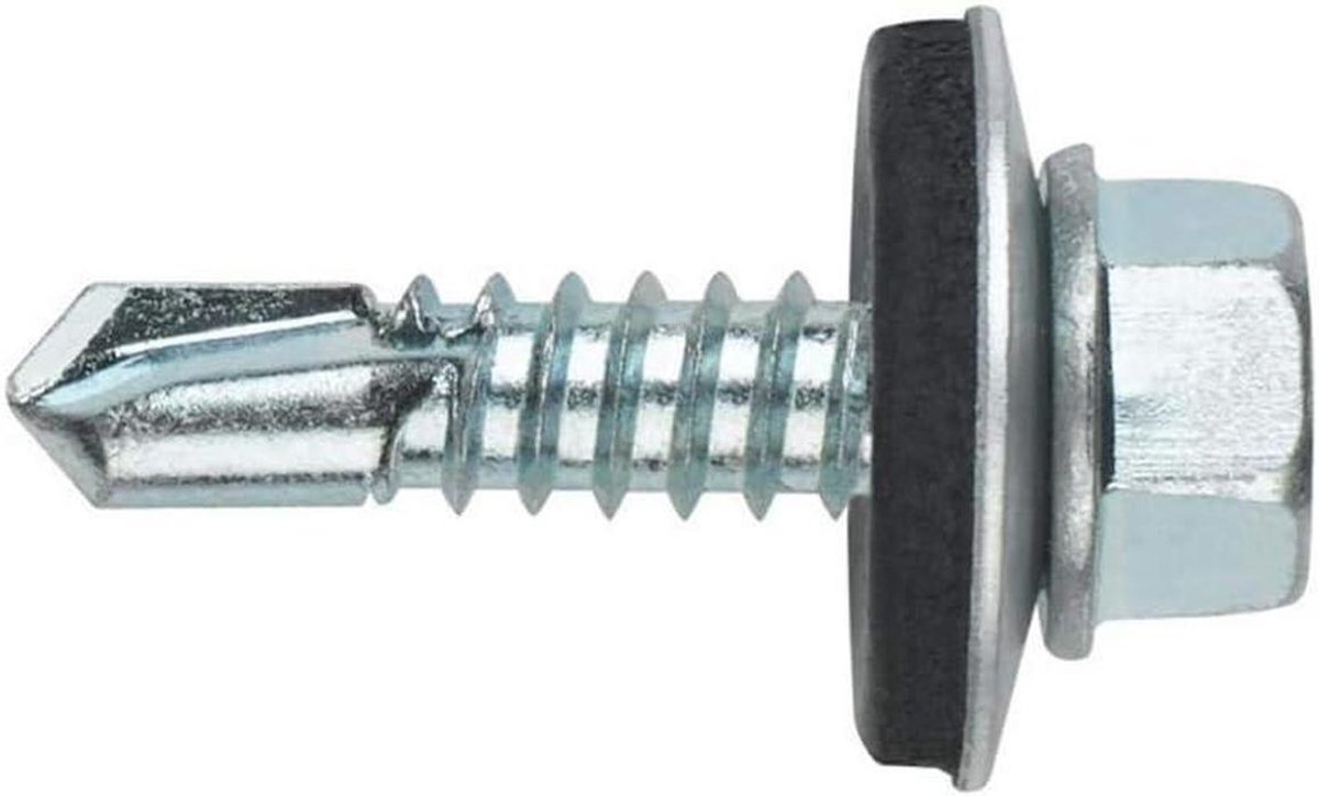 Schroefboor met ring - Zelfborende schroef - Bevestigen van materialen - Verzinkt met EPDM