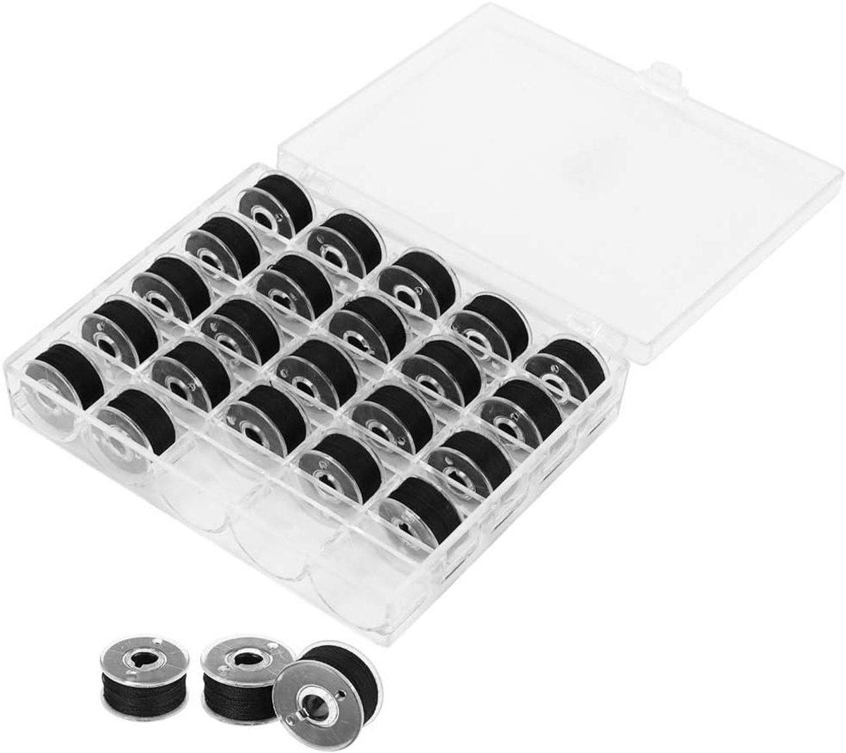 Spoelset Naaimachine - Naaibenodigdheden - Naaien - 25 Delig - Inclusief Doos - Transparant