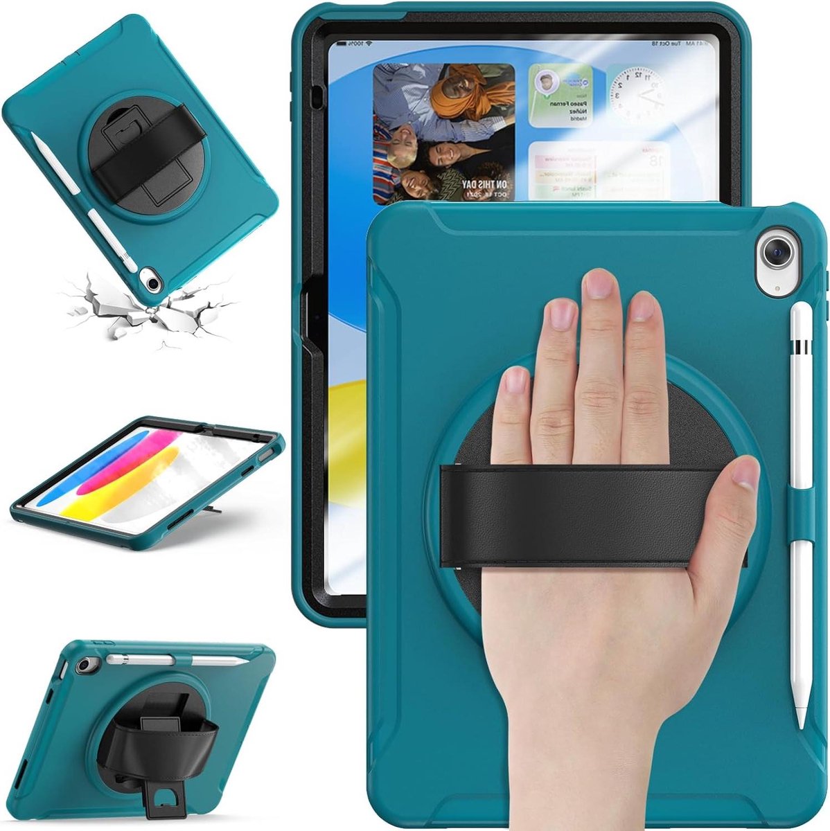 Tablethoes - Beschermhoes - Tabletbescherming - Drievoudige bescherming - 11 inch - Blauw