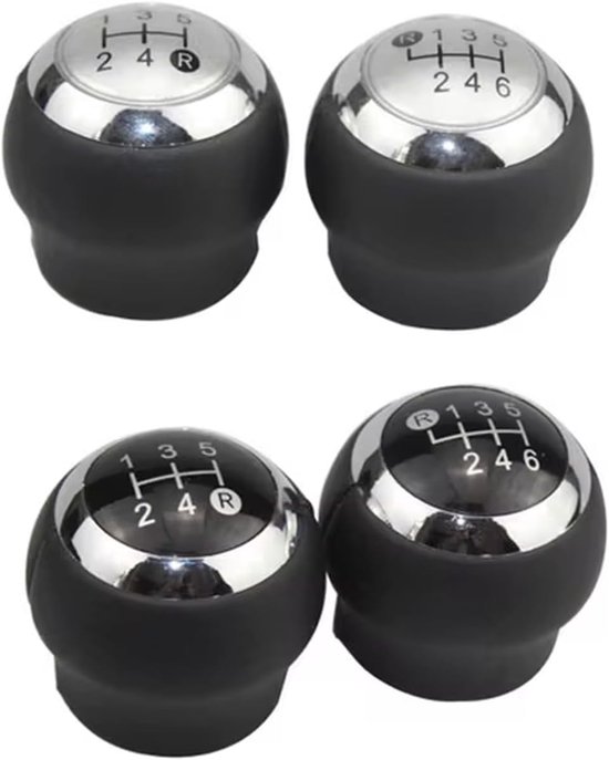 Versnellingspookknop - Pookknop Handbal - Auto Interieur - PU Leer Materiaal - 6 Snelheid - Zilver — afbeelding 4