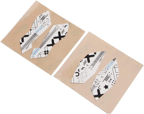 Muis Anti-slip Tape - Grip Stickers - Gaming Controle - Zweetafvoerend Ontwerp - Full Body Set - Zwart Wit — afbeelding 3