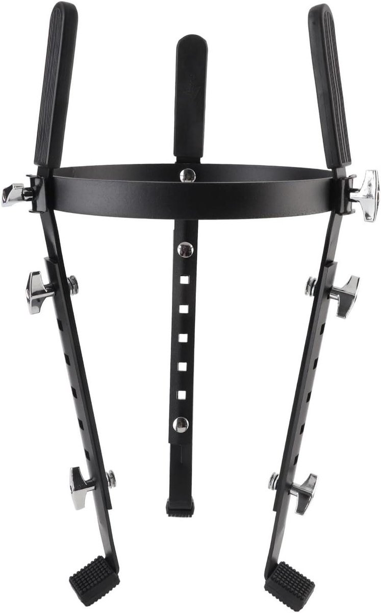 Trommelstandaard - Conga Houder - Muziek Maken - Verstelbare Hoogte - Tot 27cm Diameter - Zwart