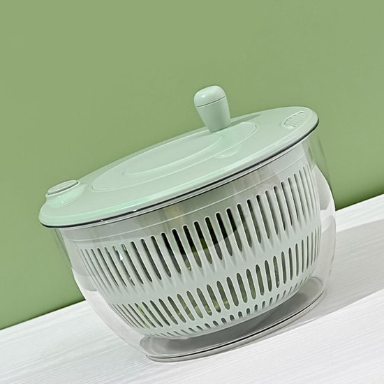 Sla Centrifuge - Groente Droger - Verse Salades Maken - Draai en Meng Functie - 23.5 cm - Lichtgroen — afbeelding 2