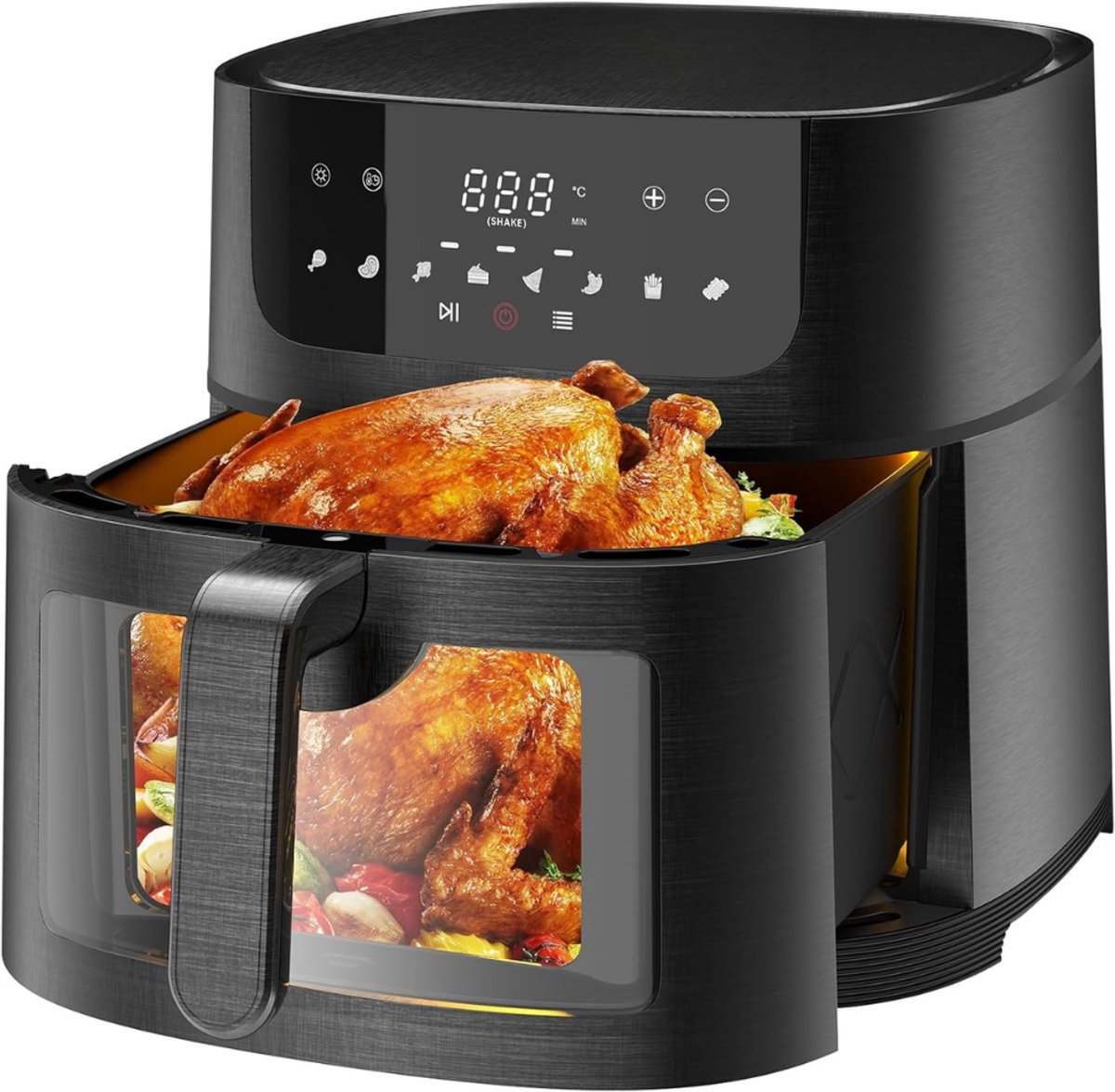 TIM® Airfryer XXL - Mini-oven - Heteluchtfriteuse - 9L - 8 Programma's - Zwart - 30cm x 36cm x 30cm