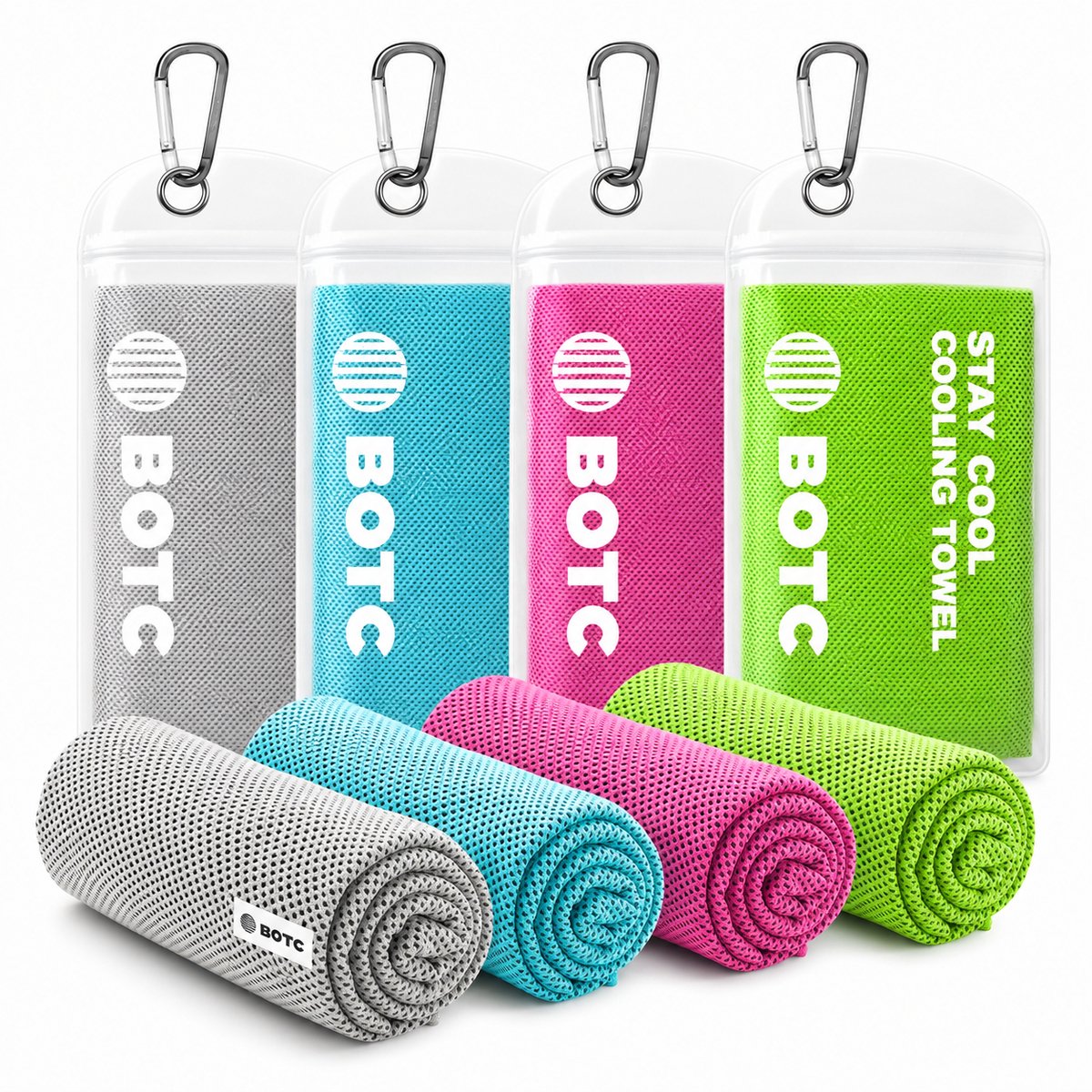 BOTC Towelling Sporthanddoek - Cooling Towel - 100x30cm - 1 set van 4 stuks - Ice Towel - Absorberend - Sneldrogend