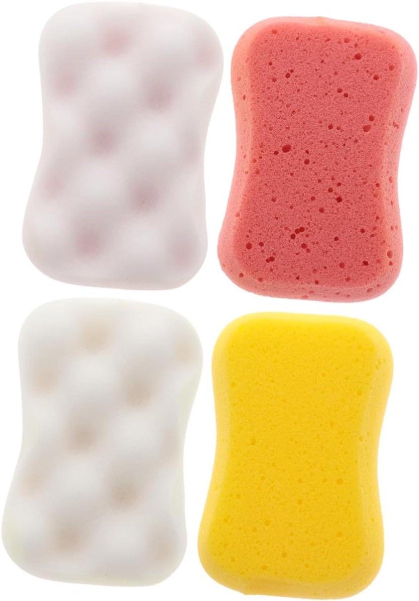 Badspons Set - Douche Spons - Huid Reinigen - Zacht Masserend Effect - 4 Stuks - Willekeurig