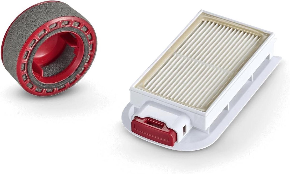 Stofzuigerfilters Set - Motor en Uitlaat - Allergieën Verminderen - 995% Filtratie - 2 Delig - Antraciet Rood