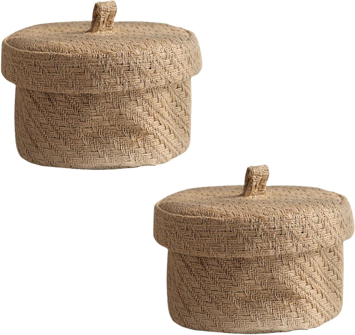 Opbergmanden Set - Decoratieve Bakken - Bureau Ordenen - Met Deksel - 2 Stuks - Khaki