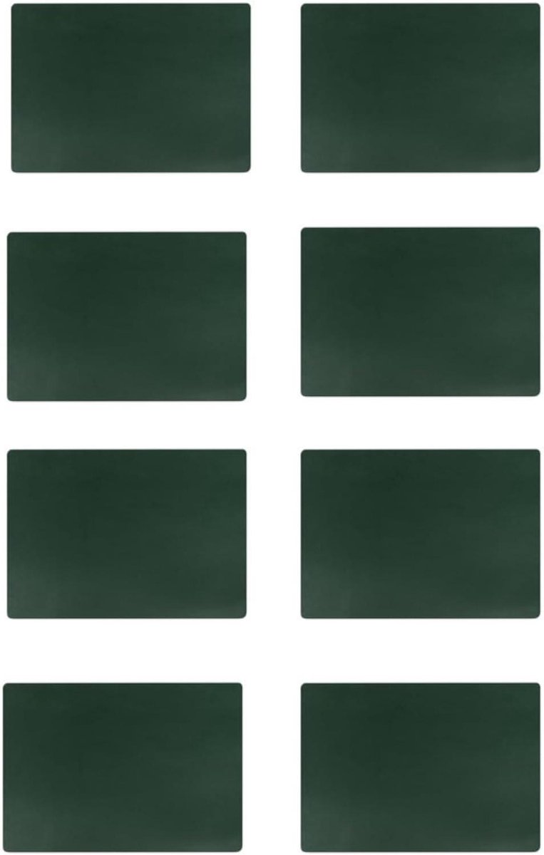 PU Leer Placemats - Tafelonderleggers - Tafel Dekken - Set van 8 - 30 x 43 cm - Donkergroen