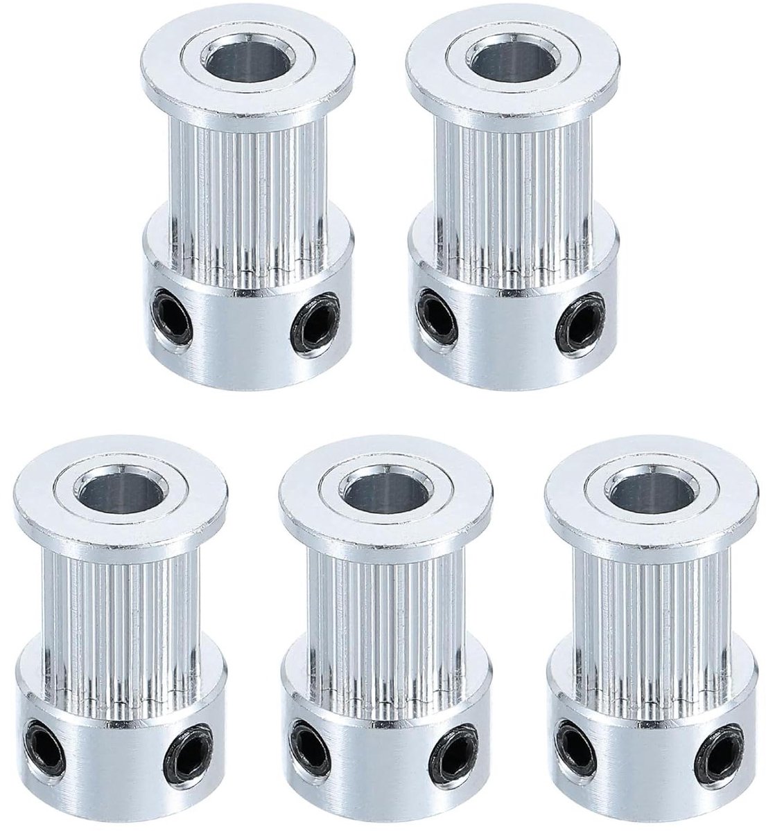 Timing Katrol - Idler Wielen - 3D Printen - Aluminium Legering - 16 Tanden 5mm - Zilver