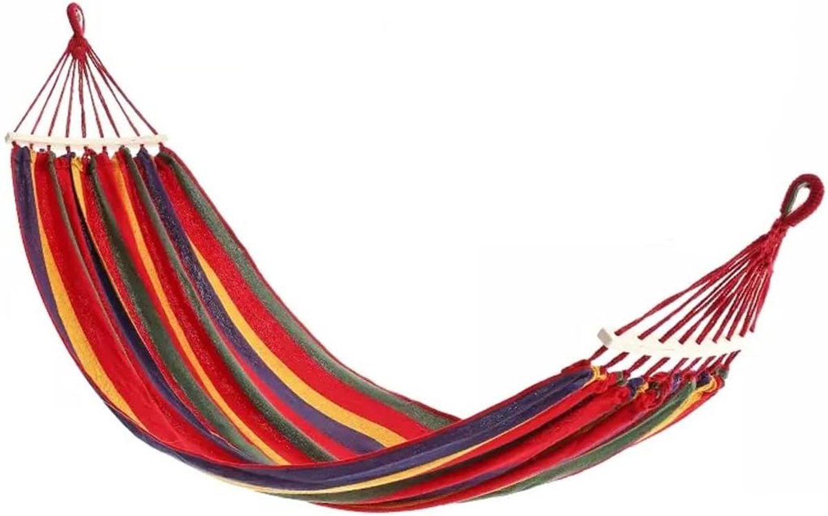 Hangmat Stoel - Reishangmat Outdoor - Kamperen Ontspanning - Anti-Rollover Ontwerp - 200x80cm - Rood