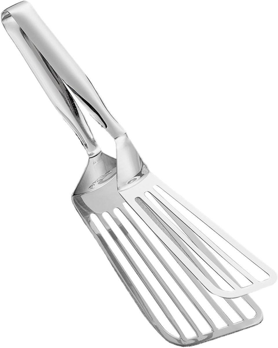 Spatel Tang - Keuken Tool - Koken en Grillen - Hol Ontwerp - 32 cm - Zilverkleurig