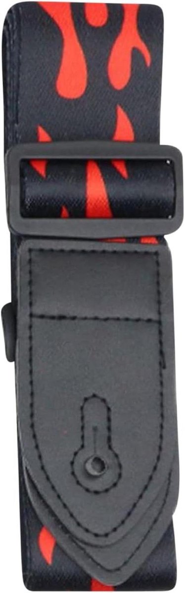Gitaarband - Muziekinstrument Accessoire - Muziek Maken - Verstelbare Lengte - 5 cm Breed - Rood