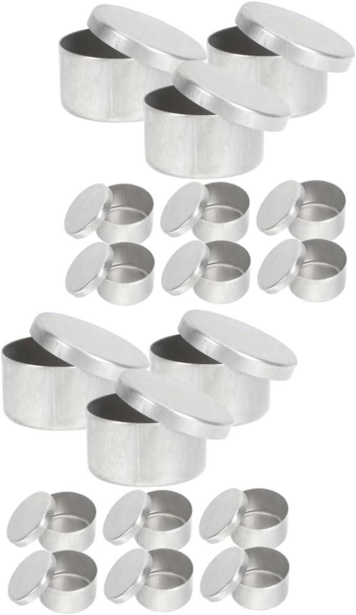 Monsterdozen - Aluminium potjes - Monsters bewaren - Met deksel - 6 x 6 cm - Zilver