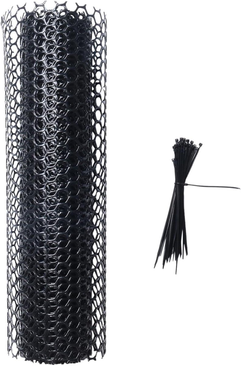 Herbruikbaar Plastic Gaas - Beschermend Net - Planten Beschermen - Licht en Buigbaar - 40 x 300 cm - Zwart