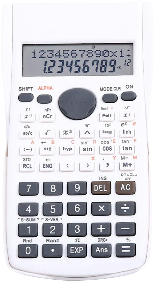 Dailygoods - Dailygoody - Wetenschappelijke Rekenmachine - Wiskundige Rekenmachine - 240 Functies - Minimalistisch Wit - Studenten Rekenmachine - Geschikt voor sch