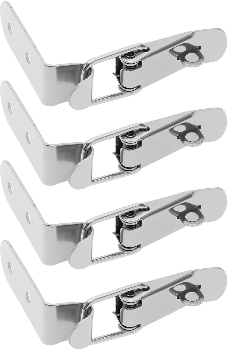 Dailygoods - Dailygoody - Deurslot gesp - Veiligheidsslot - Zilver - Houten kist - 4 stuks - Ideaal voor gereedschapskist en houten hek