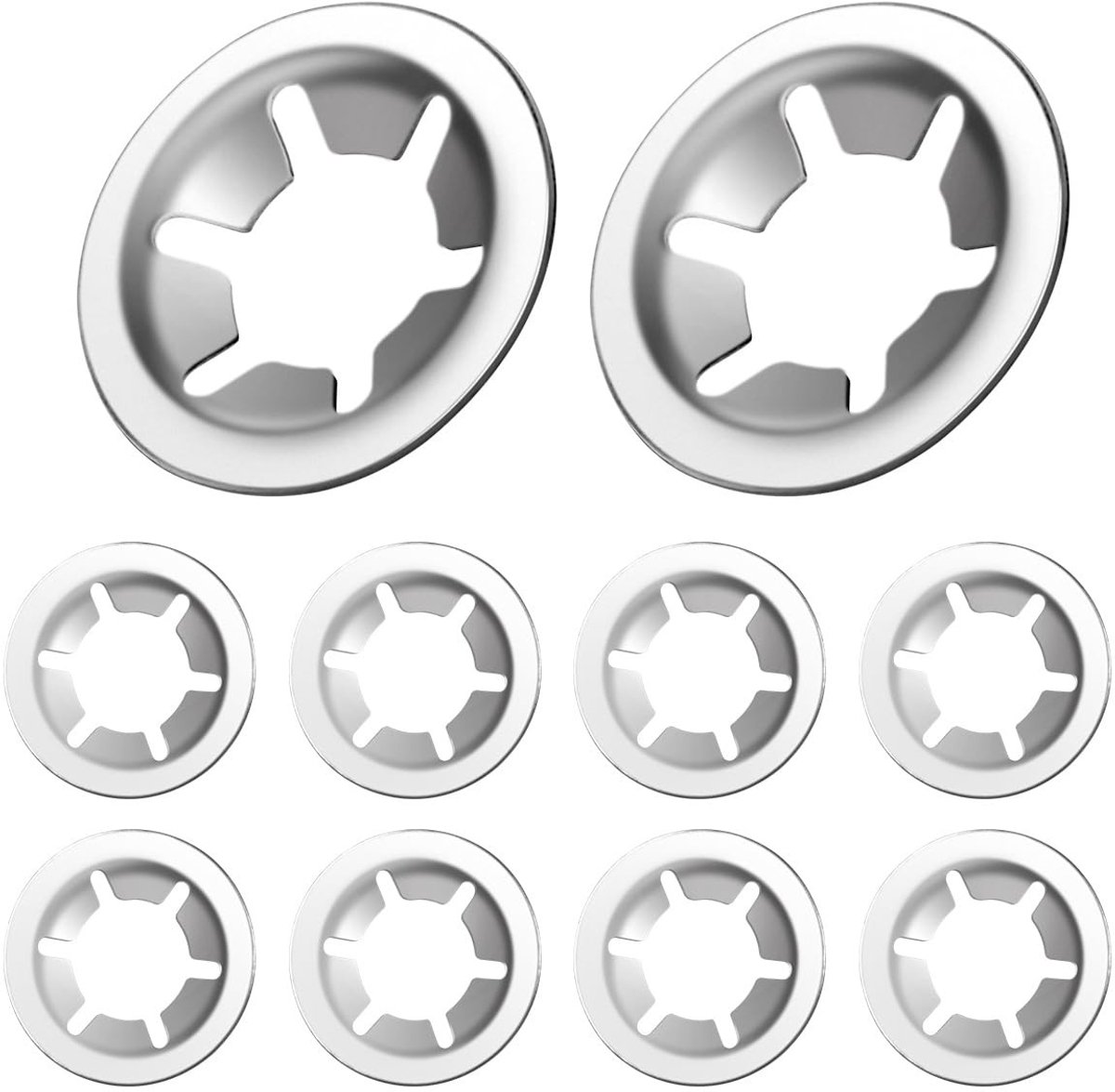 Dailygoods - Dailygoody - M4 Starlock sluitringen - Roestvrij staal - Corrosiebestendig - Klemringen - Voor gebruik in vochtige omgevingen - 10 stuks