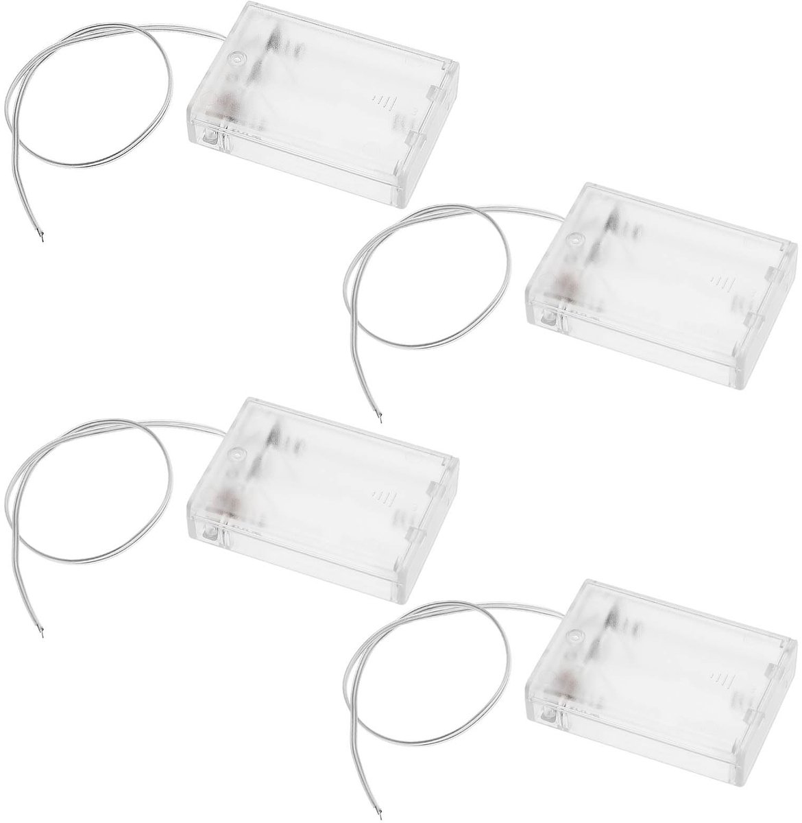 Dailygoods - Dailygoody - Batterij Houder - 3AA Batterij Box - Transparant - AAN/UIT-schakelaar - Ideaal voor laagspanningstoepassingen - Geschikt voor hobbyprojecten