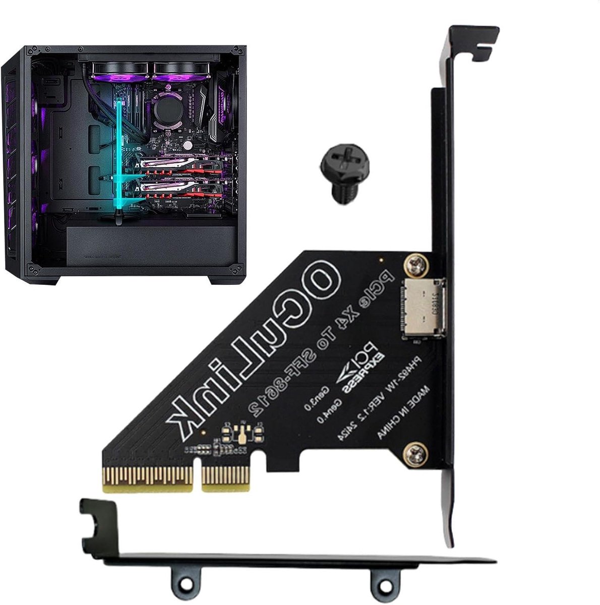 Adapterkaart - Uitbreidingskaart - Snelle Dataoverdracht - PCIe 4.0 Interface - 120x80mm - Zwart