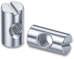 Vatmoer Kruismoer - Cilindermoer Langgat - Meubelmontage - Wit Verzinkte Coating - M6 x 10 x 30 mm - Zilver