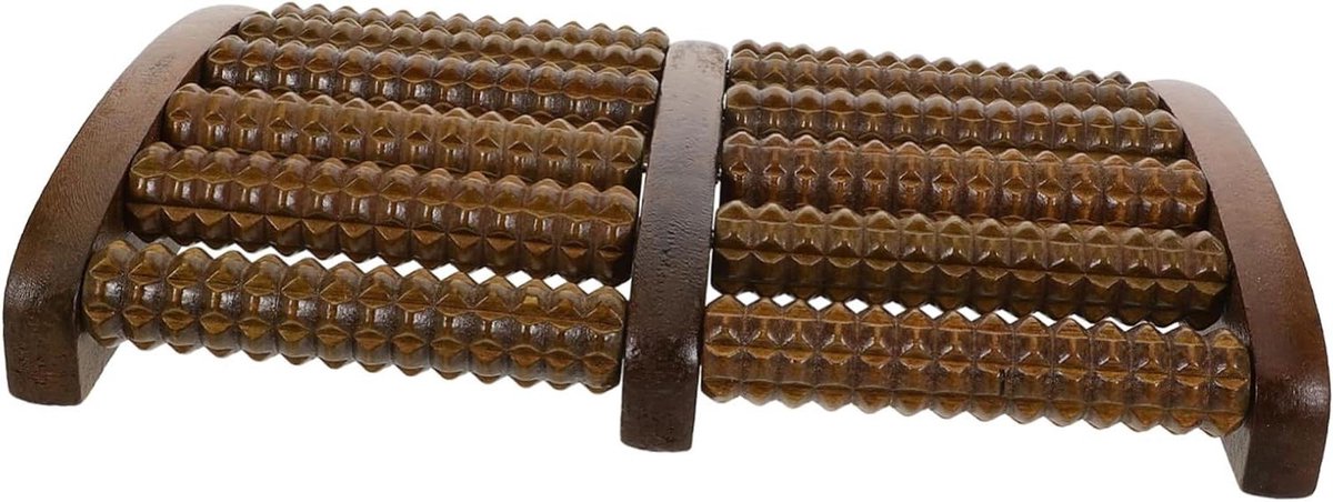Voetmassage Roller - Kuitroller Hout - Ontspanning Onderweg - Acupoint Stimulatie - 27.5 cm - Koffie
