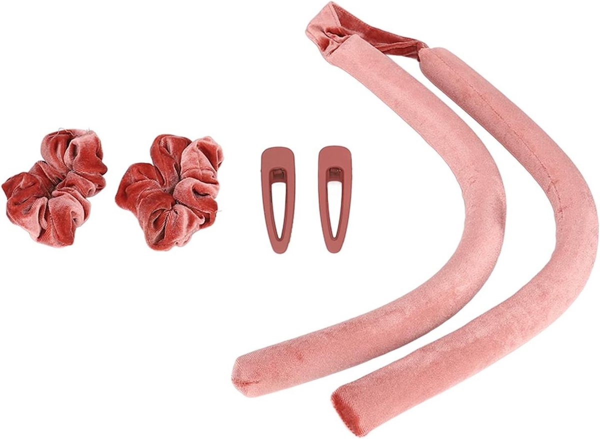 Haar Krulroller - Krullint - Zonder Hitte Krullen - Zacht Slaapcomfort - 1 Stuks - Roze