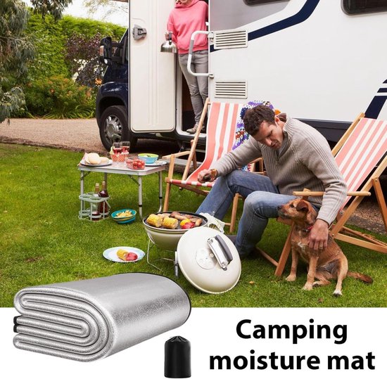Kampeer Slaapmat - Buitenmat Vochtwerend - Outdoor Avonturen - Aluminiumfolie Isolatie - 200x200cm - Grijs — afbeelding 5