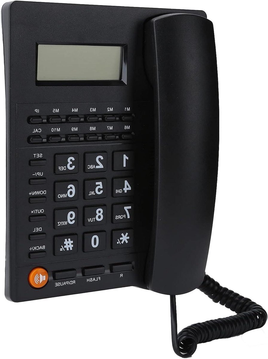 Vaste Telefoon - Grote Knop Telefoon - Eenvoudig Bellen - Handsfree Functie - 573 Gram - Zwart