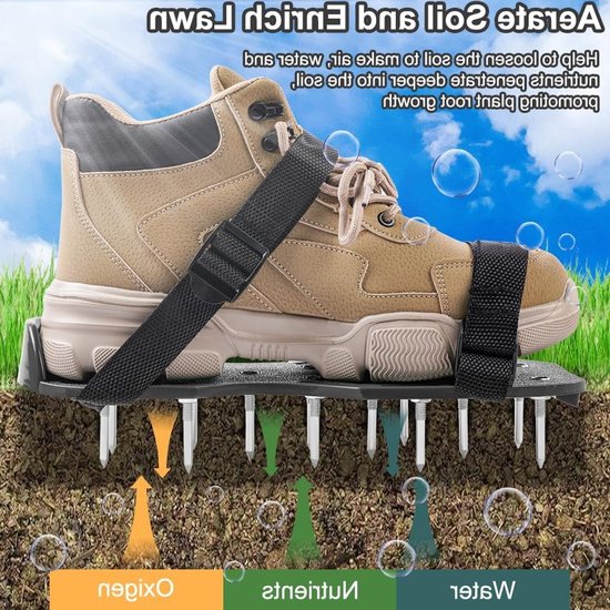 Aeratie sandalen voor gazon en tuin, verstelbare 42mm schoenen voor gazonbeluchting, ideaal voor tuinonderhoud en gazonverzorging — afbeelding 2