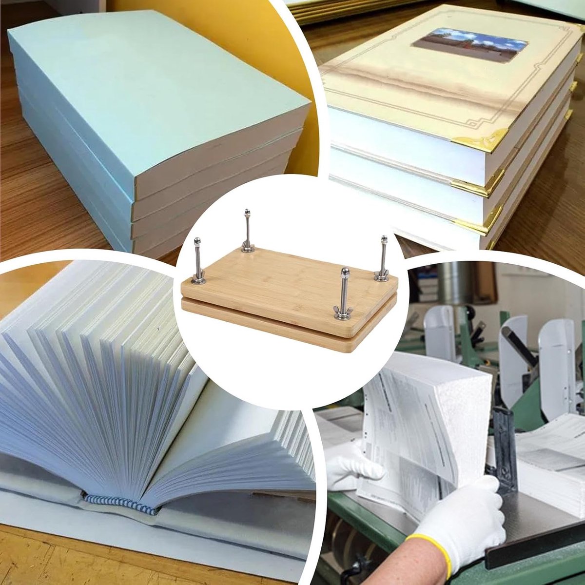 Houten Boekenpers - Papier Pers - Handmatig Boekbinden - Robuust en Betrouwbaar - 30 x 20 cm - Houtkleur thumbnail 2