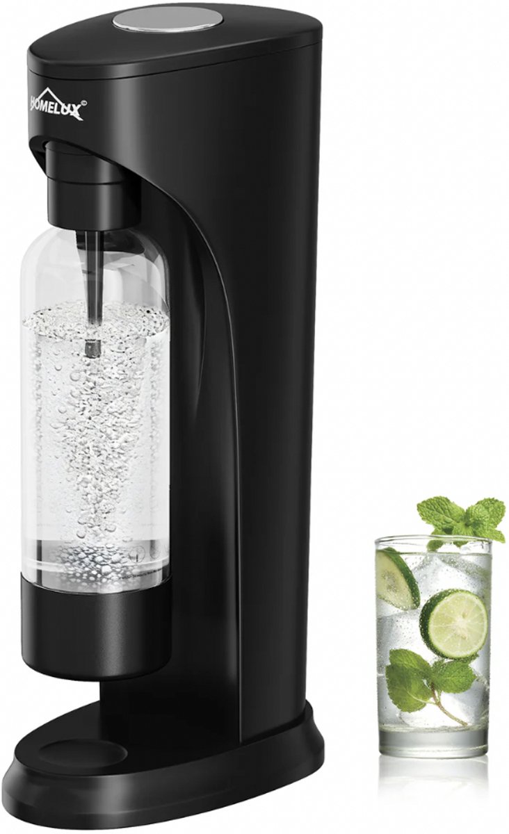 HOMELUX Sodamaker - Bruiswatermaker set inclusief BPA-vrije PET-fles - Draadloze bruiswatermaker - Voor 60L CO2-cilinder - Zwart