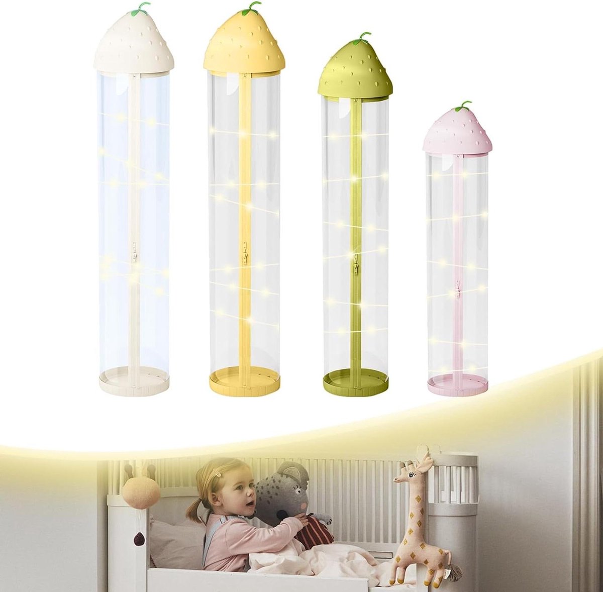 Opbergbuis Knuffels - Speelgoed organizer - Kinderkamer opruimen - Met 360° wielen - Grote capaciteit - Geel