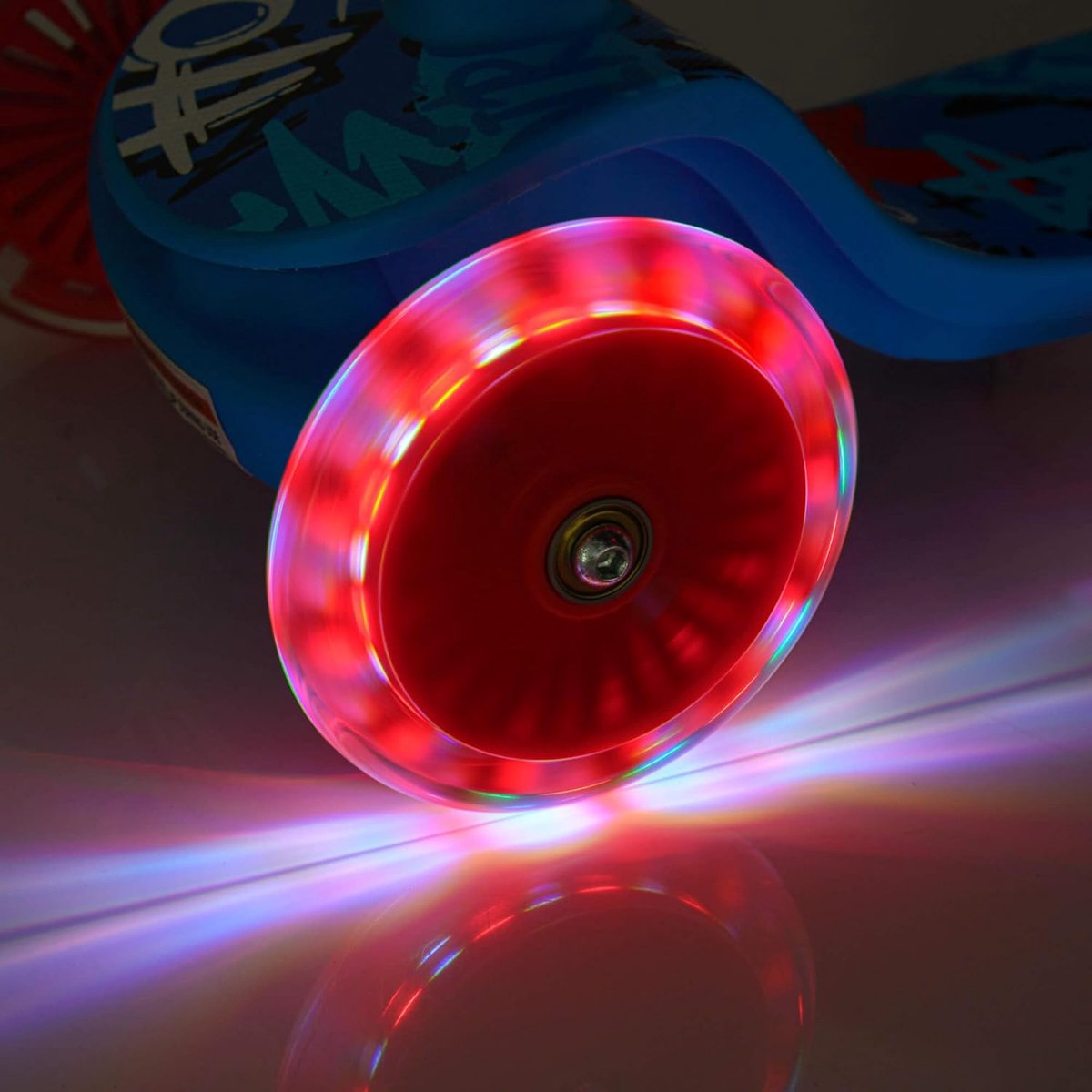 Kinderscooter 3 Wielen met LED Lichtgevende Wielen, Inklapbaar en Verstelbaar