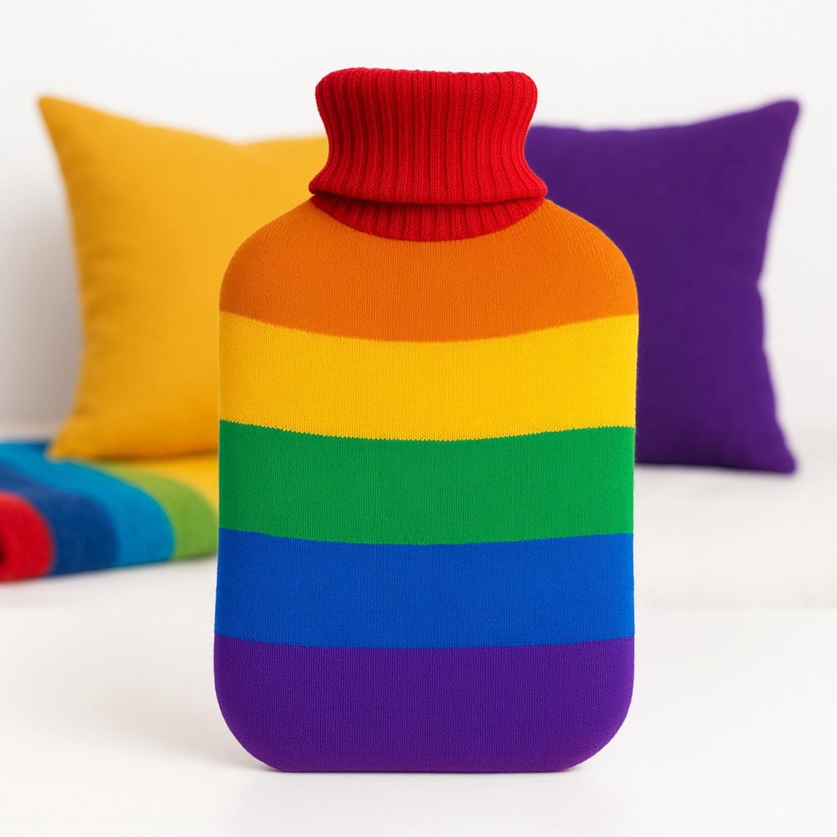 MTTproducts- Warmwaterkruik met gebreide hoes - 2 liter inhoud - 18 x 34 cm - 100% polyester - Perfect voor warmte en trots tonen - Warmwaterfles
