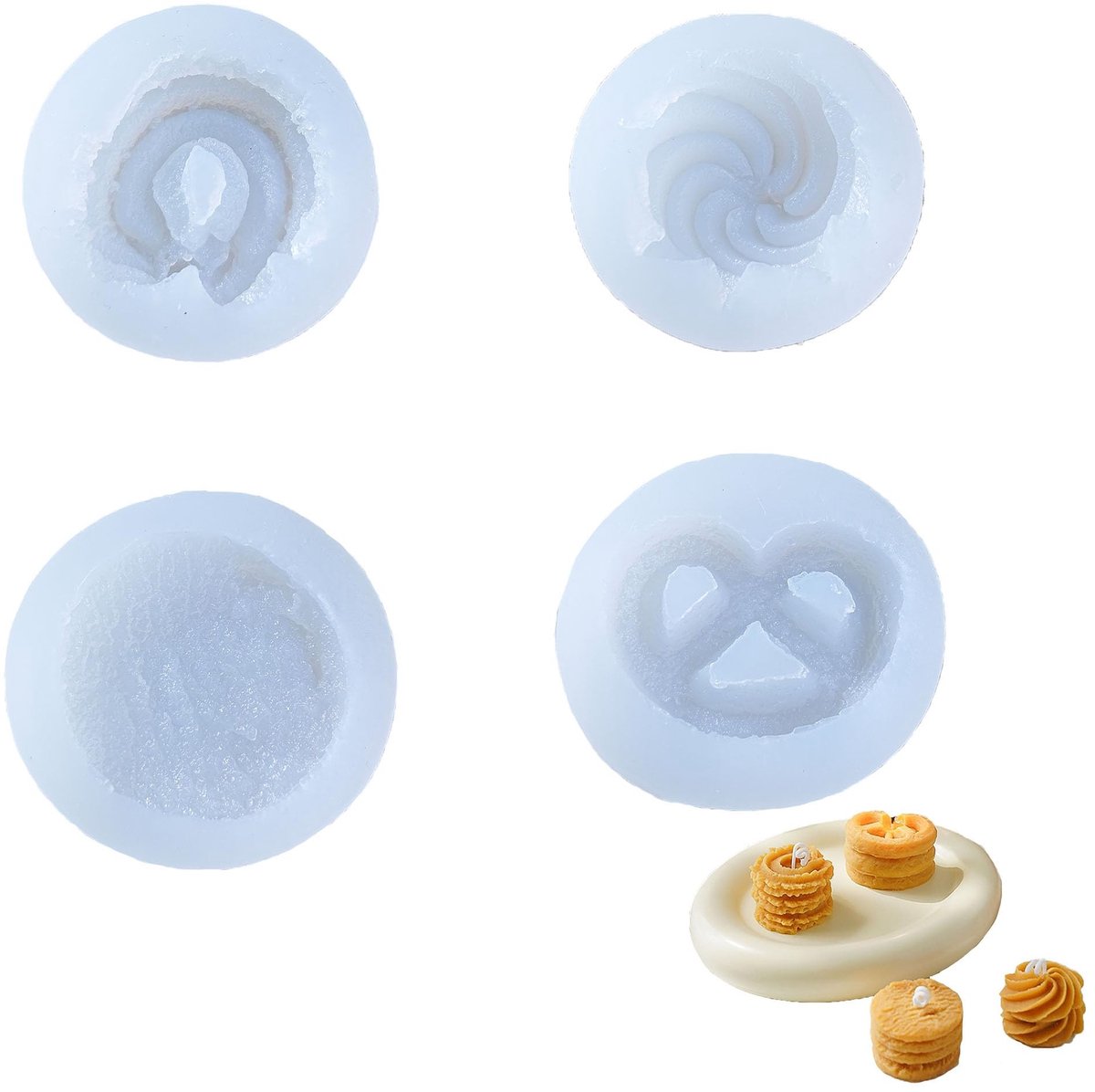 MTTproducts- Taartvormen 4 Stuks - Siliconen Bakvormen - Koekjesvormen - DIY Kaarsvormen - Mousse Vormen - Hoogwaardige Kwaliteit - Bakvorm
