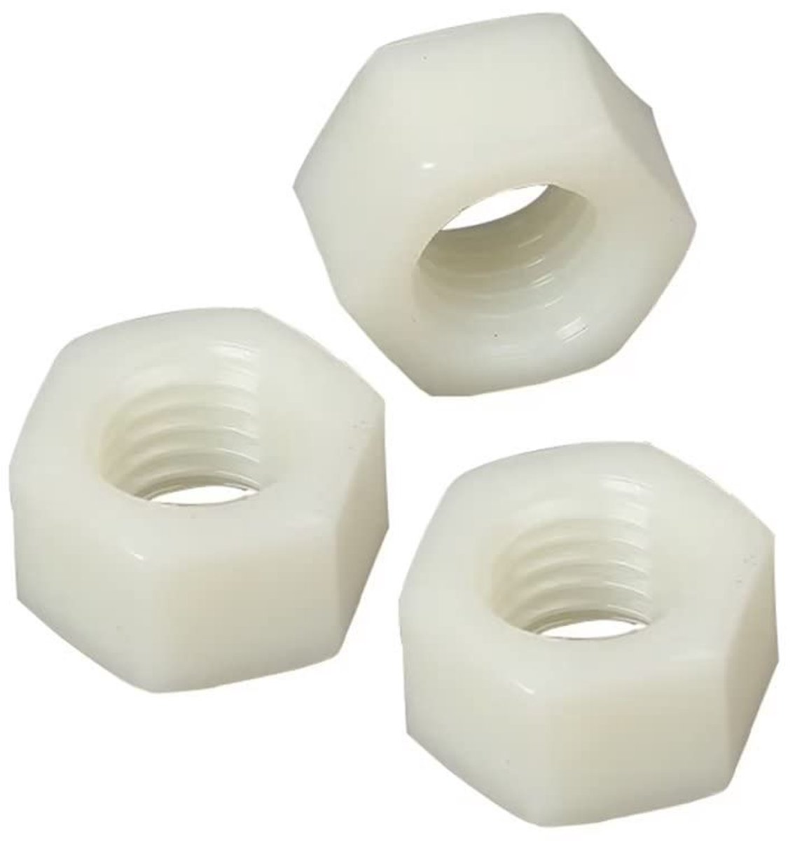 MTTproducts- Zeskantmoeren Nylon - 100 Stuks - Hexagon Moeren - Bevestigingselementen - Corrosiebestendig - Lichtgewicht Materiaal
