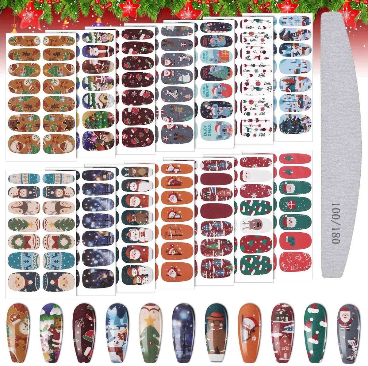 Cosensi- Nail Wraps Zelfklevend - 14 Bladen Nagelstickers - Nail Art - Nagel Design - Geen Droogtijd - Makkelijk Toepasbaar - Nail Stickers