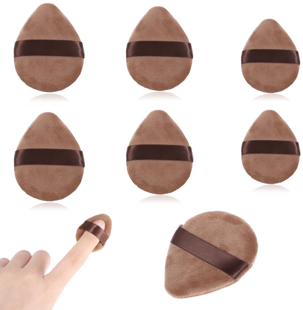 Cosensi- Make-uppoederkwasten Set - 6 Stuks - Zacht Kristalfluweel - Driehoekige/Ronde Kwasten - Huidvriendelijk - Precisie Aanbrengen - Make-upkwasten