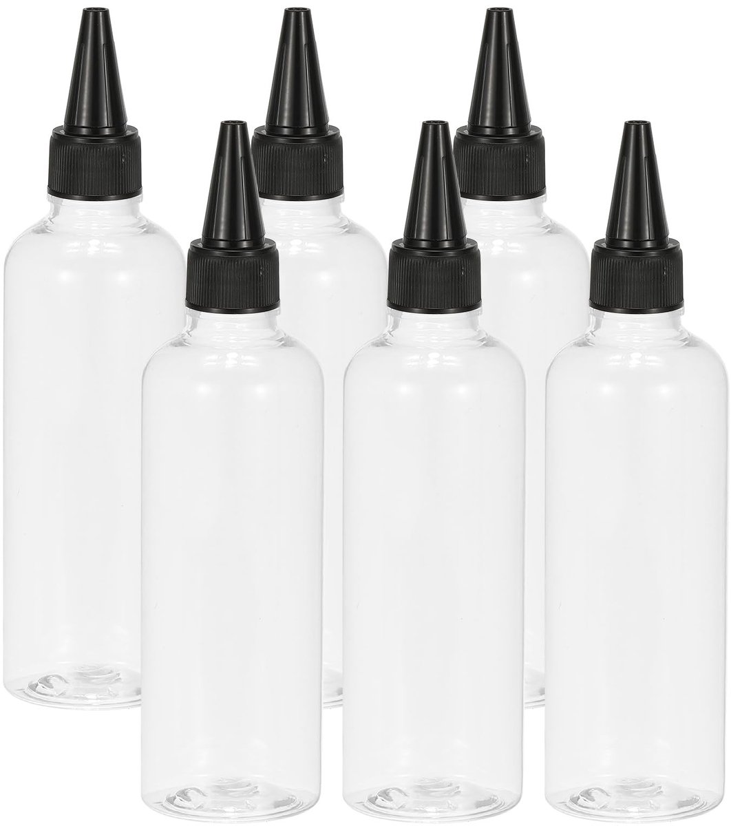 Cosensi- Applicator Fles 6 Stuks - Doseerfles 3.4 oz/100 ml - Lekvrij - Knijpfles - Voor Sauzen/Oliën - Duurzaam PP/PET