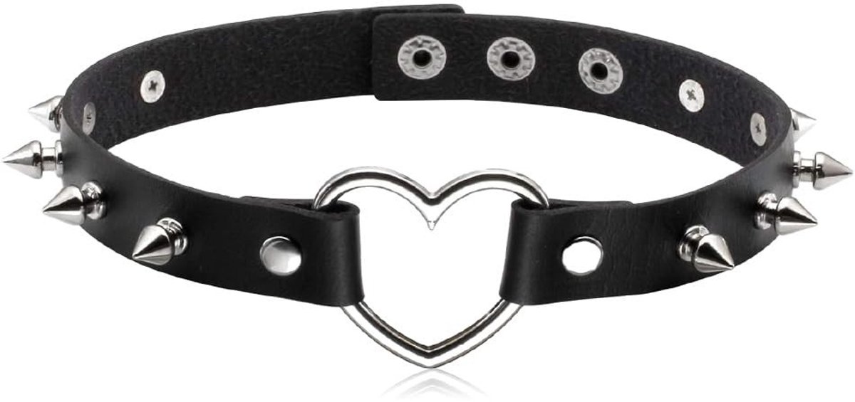 Cosensi- Choker Halsketting Verstelbaar - Legering - Kunstleer - Gothic-Stijl - Perfect voor Feestjes - Duurzaam en Comfortabel