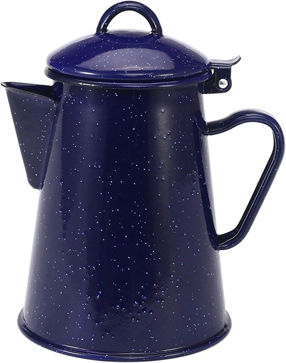 Emaille Koffiepot - Theepot Waterkoker - Koffie Zetten - Decor Sterrenhemel - 1.2 Liter - Blauw