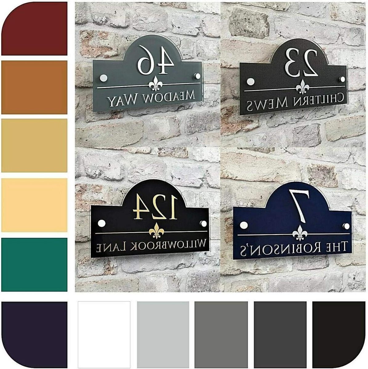 Huisnummer Plaat - Adresbord Modern - Adres Duidelijk Tonen - Acryl Glas - 100x140mm - Wit Grijs