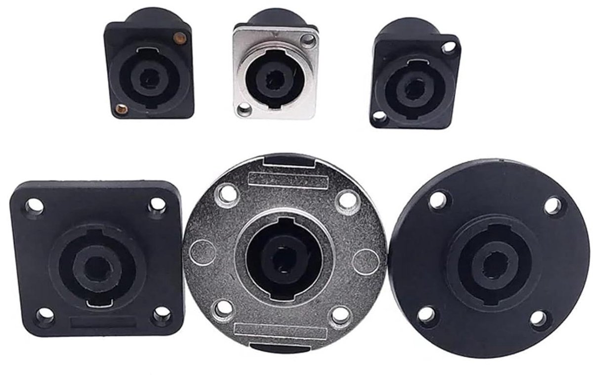 Speakon Aansluitingen - Stroom Connector - Audio Verbinding - 4-Polig Type - 1 Stuk - Zwart