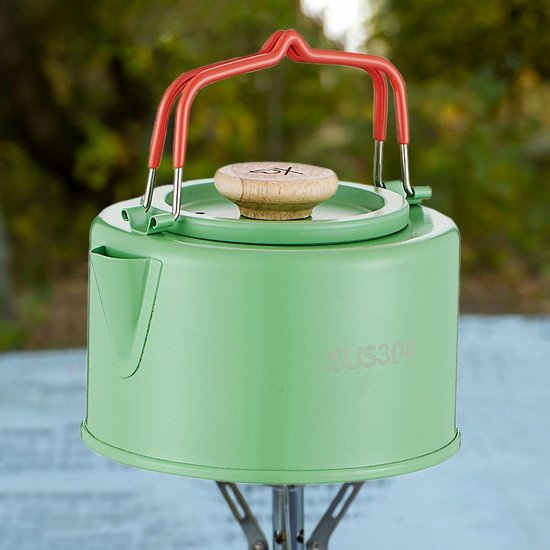 Kampvuur Waterkoker - 1100ml Draagbare Camping Theepot Waterkoker | Warmwaterkoker, Hittebestendig Handvat Camping Waterketel, Warmwaterkoker voor Kachel, Outdoor — afbeelding 2
